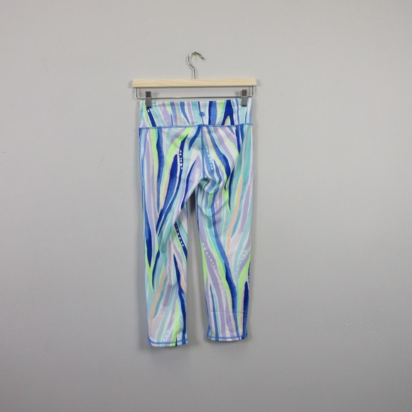 Lilly Pulitzer Luxletic Weekender Leggings S Blue Multishore Perfection Crop 202 - Picture 2 of 12